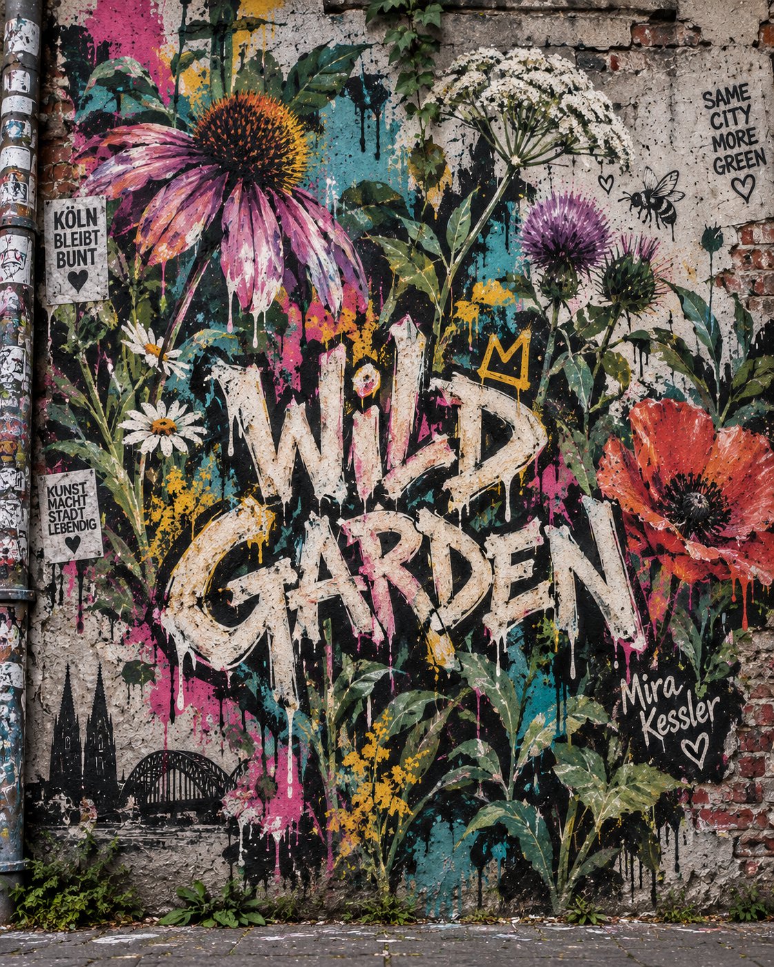 Graffiti WILD GARDEN von Mira Kessler